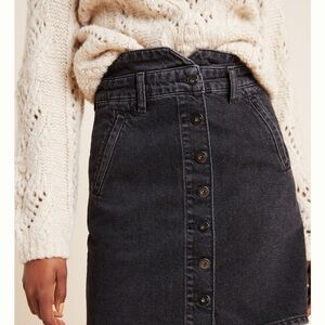 Pilcro Button-Front Denim Mini Skirt